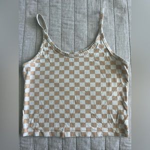 ARQ crop tank checkered